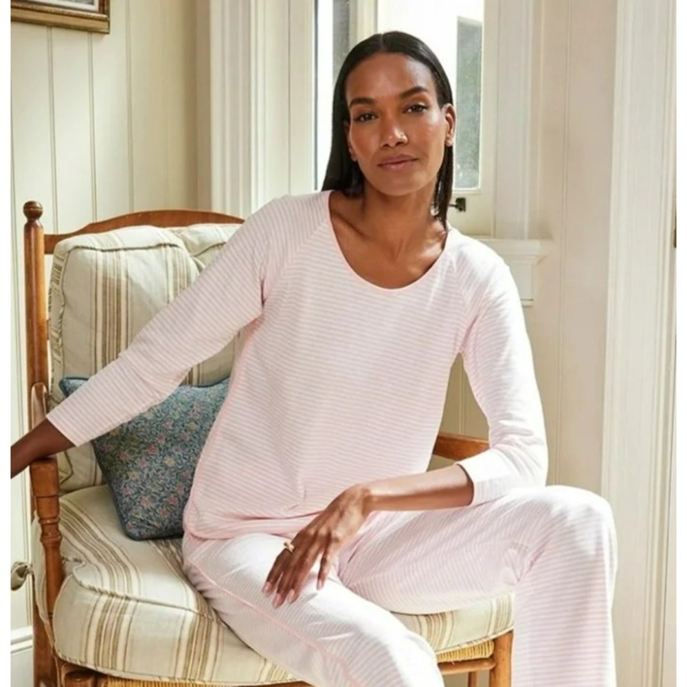 Lake Pajama Pink Stiped Top